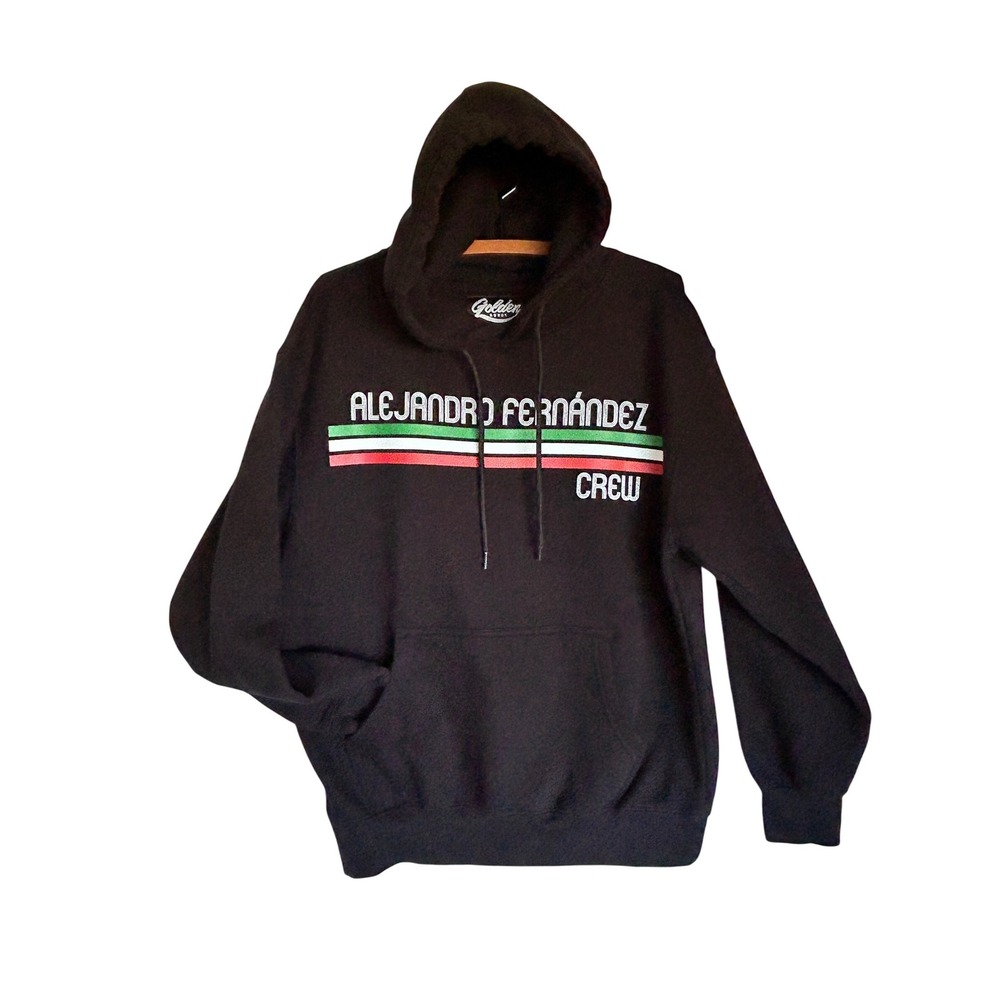 Alejandro Fernández Crew Hoodie Golden Goods De Rey A Rey Black Sweatshirt Men M